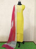 Dola Silk Yellow Festival Wear Hand Work Salwaar Suit